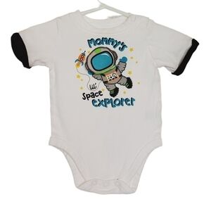 🟢K1313 * Garanimals Mommy's Lil Space Explorer Bodysuit White Size 0-3M